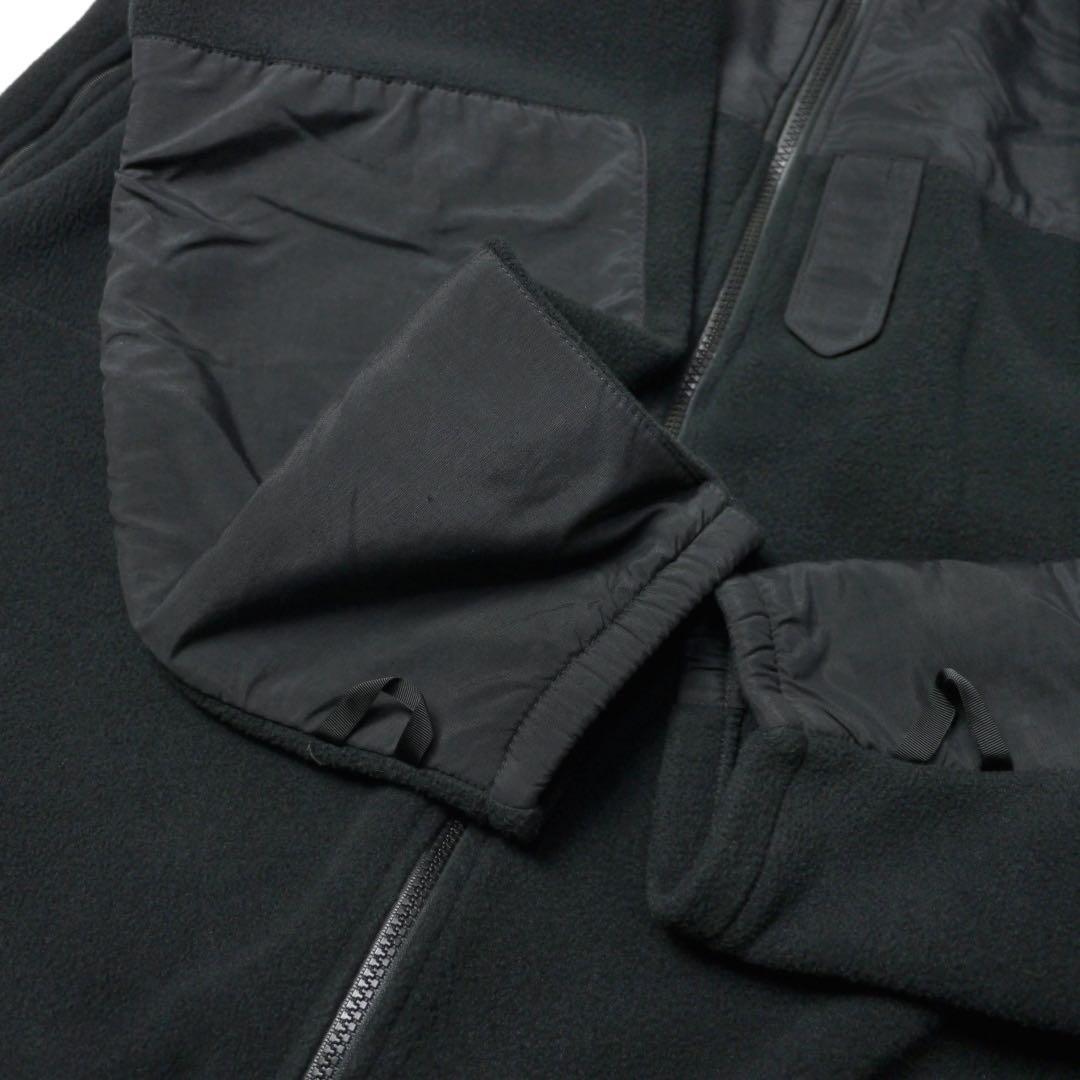 良品US NAVYミリタリー米軍ECWCSライナー黒フリースジャケットLブラック