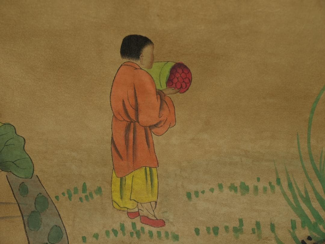 中国美术品 清時代の絵　　掛け軸激安骨董品 BD093A12-4