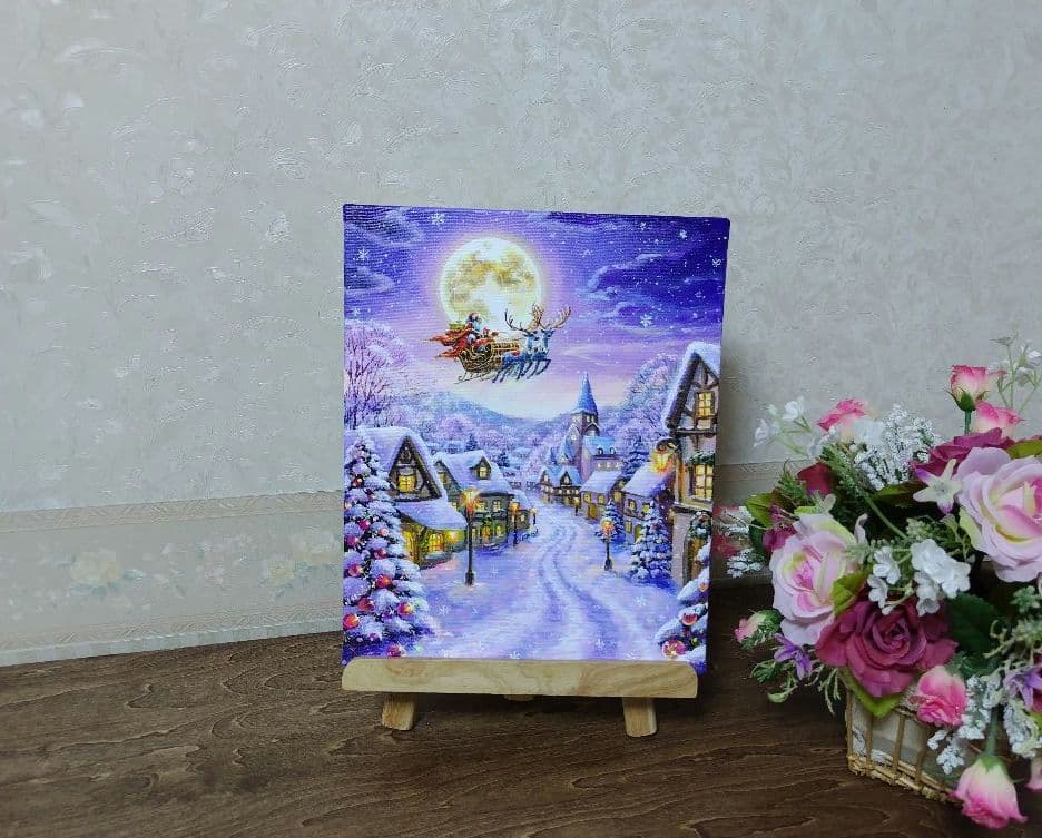 め*か様 【雪の降る日】アクリル画 F3 風景画 絵画