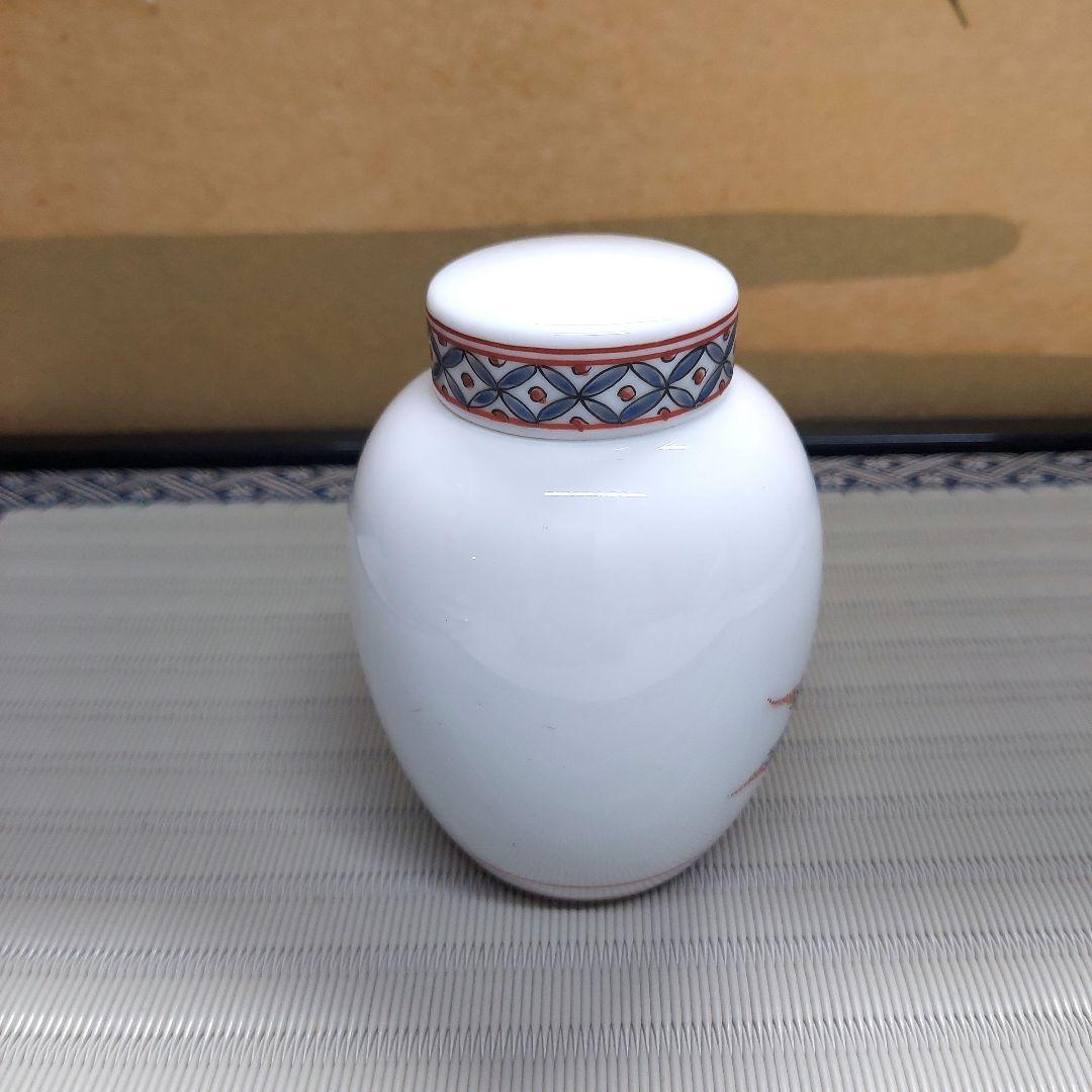 人間国宝13代酒井田柿右衛門 茶壺　錦粟鶉文 /新品未使用箱入り