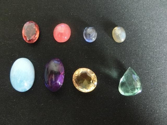 【天然石 ルース 】8石 セット ラリマー シトリン トルマリン カイヤナイト