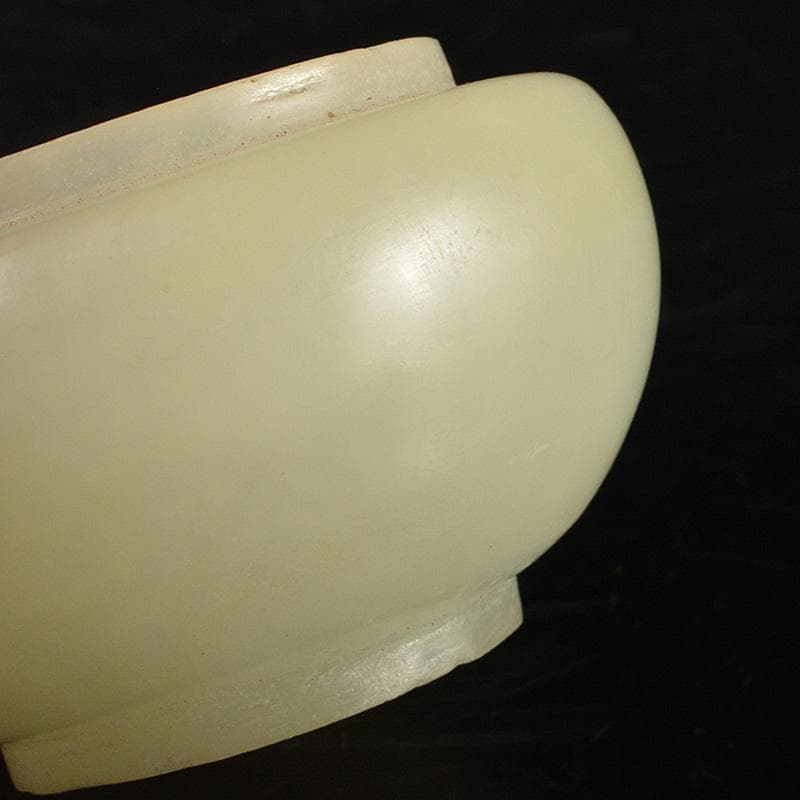 中国　玉石彫刻　小さな三足香炉　蓋炉　V　6621