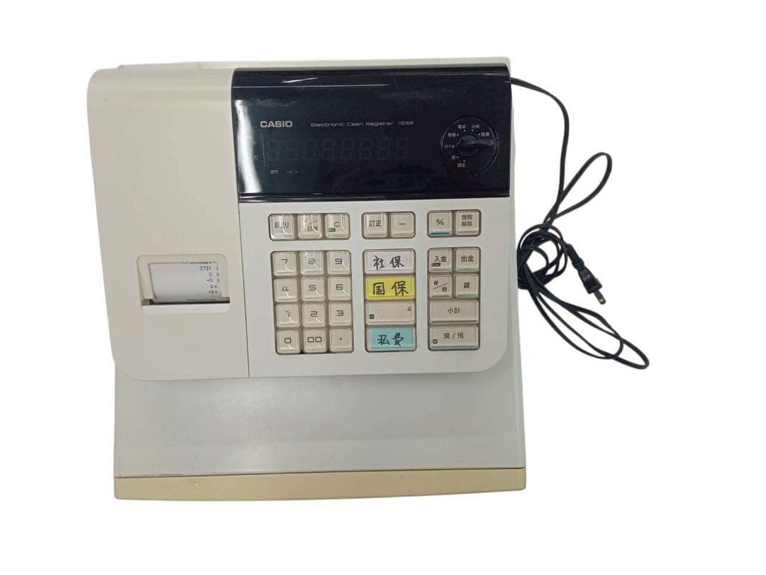 CASIO カシオ　電子レジスター ホワイト　110ER 店舗用品 動作品