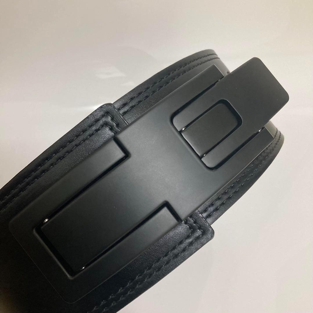 〈訳あり〉パワーベルト レバーアクション 本革 ワンタッチ可変式 13㎜厚 黒赤