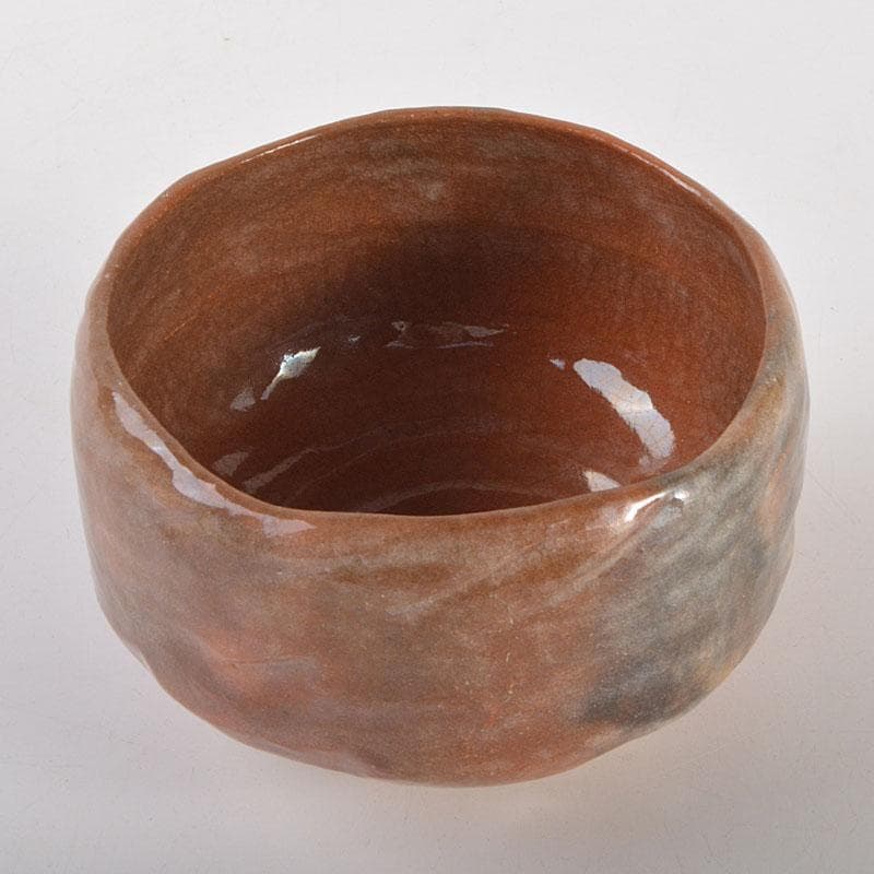 茶道具　小川長楽作　赤楽茶碗　紫野　後藤瑞巌極め箱　V　6858