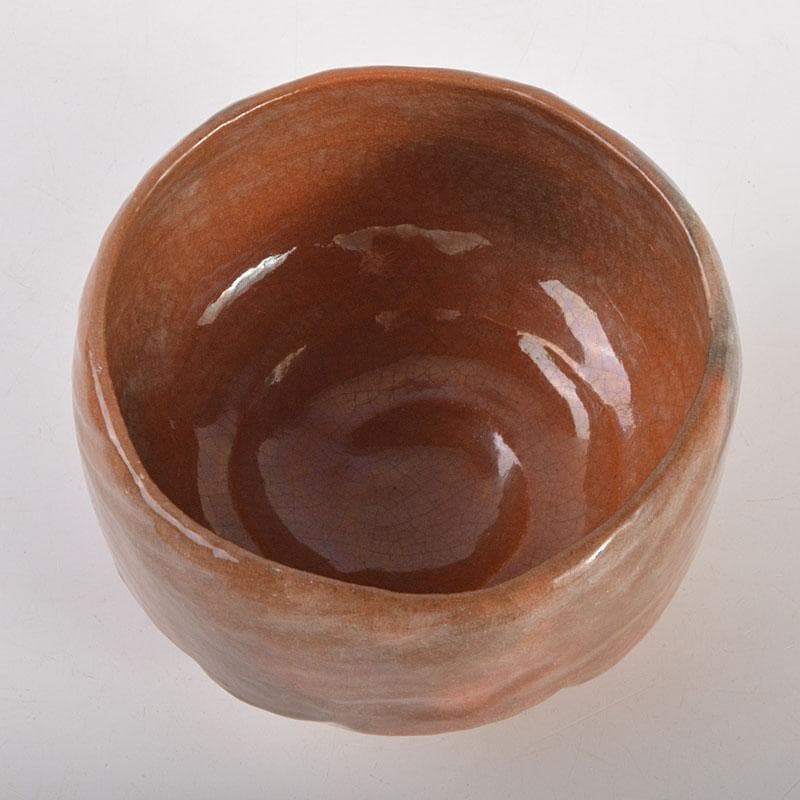 茶道具　小川長楽作　赤楽茶碗　紫野　後藤瑞巌極め箱　V　6858