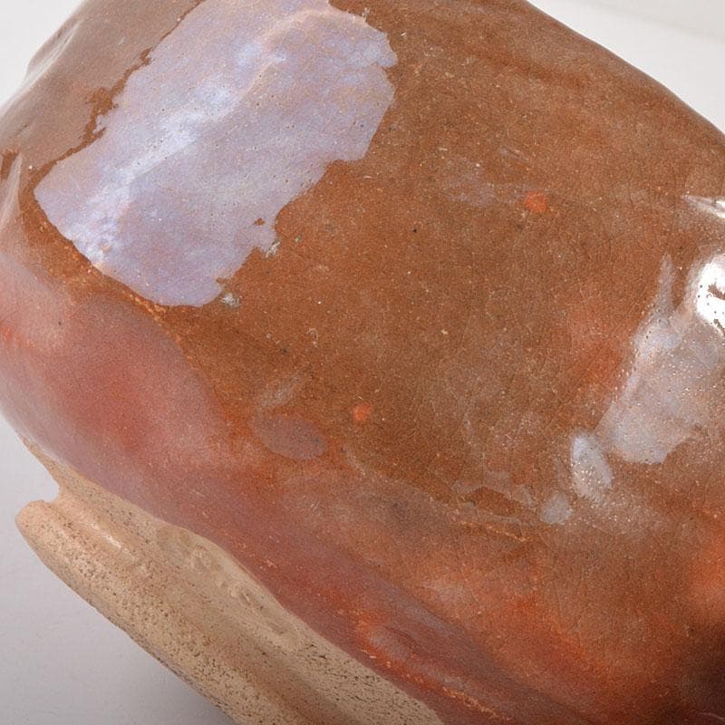 茶道具　小川長楽作　赤楽茶碗　紫野　後藤瑞巌極め箱　V　6858