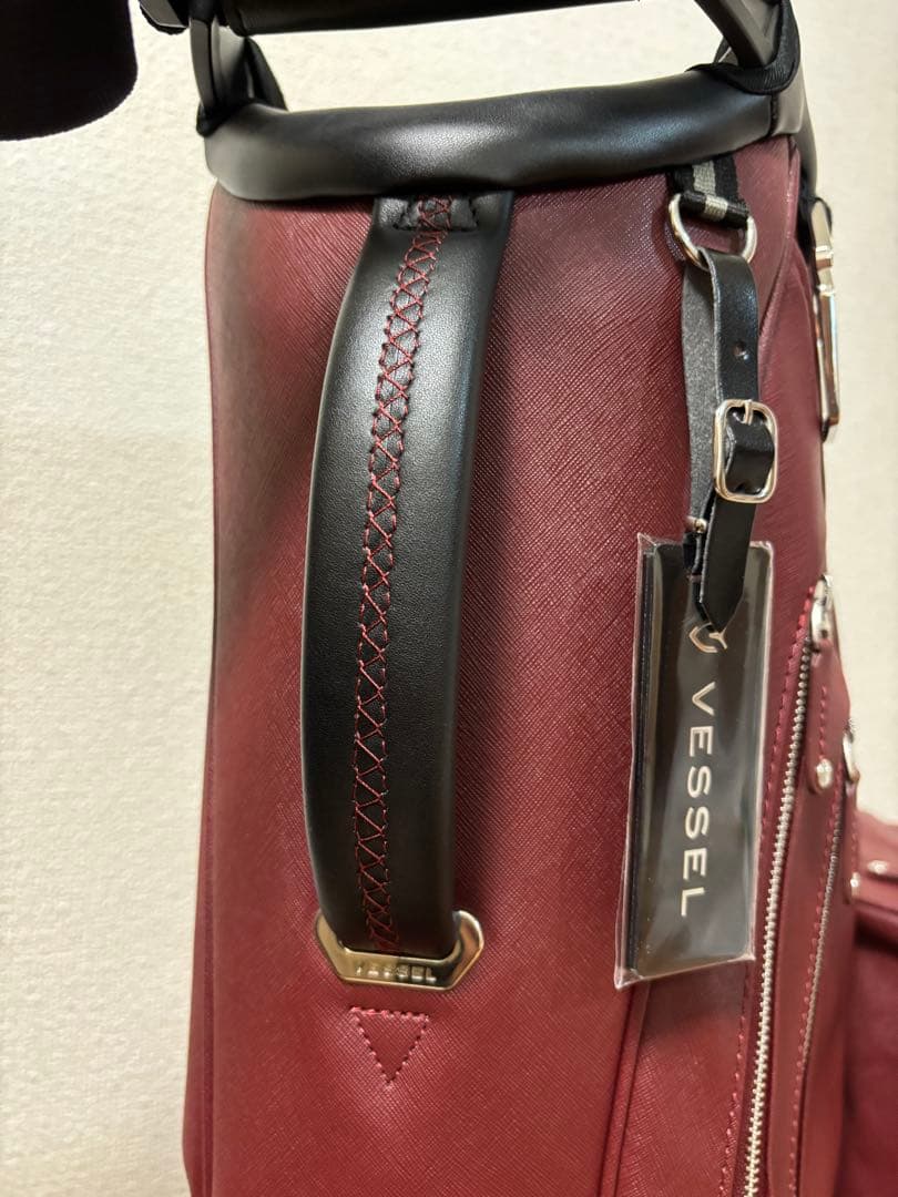 VESSEL キャディバッグ VLS Lux マローン(エビ茶)色　超美品