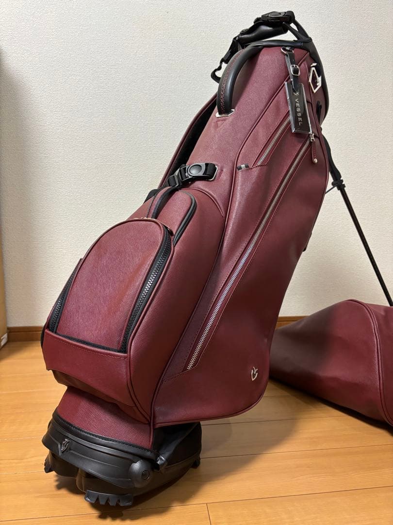 VESSEL キャディバッグ VLS Lux マローン(エビ茶)色　超美品