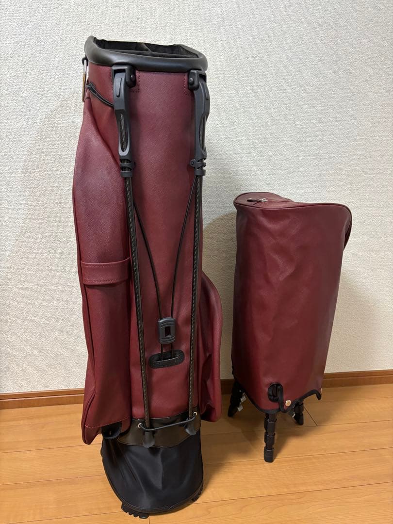 VESSEL キャディバッグ VLS Lux マローン(エビ茶)色　超美品