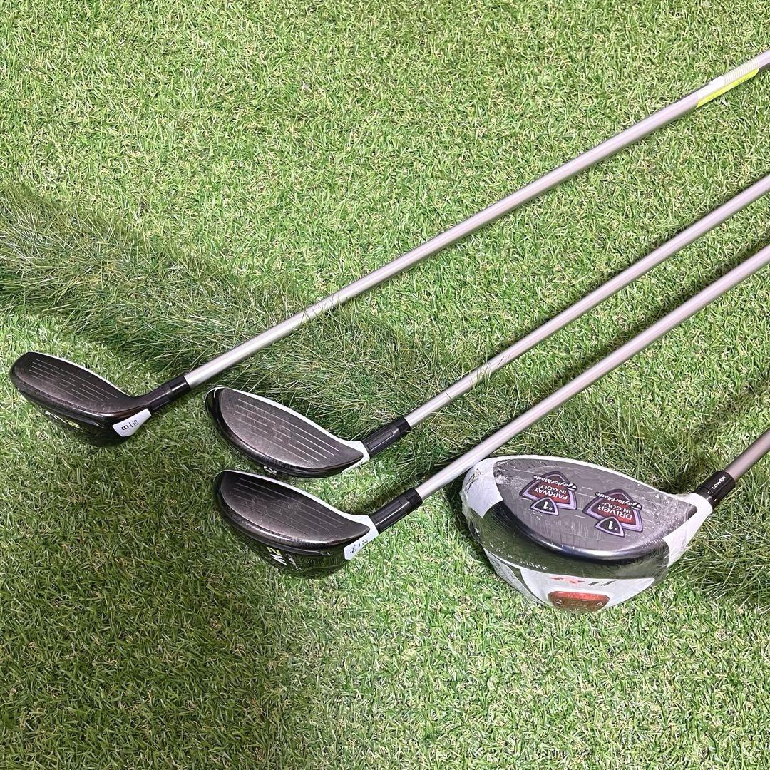 美品 新品ドライバー 付TaylorMade高級レディースゴルフクラブ8本セット
