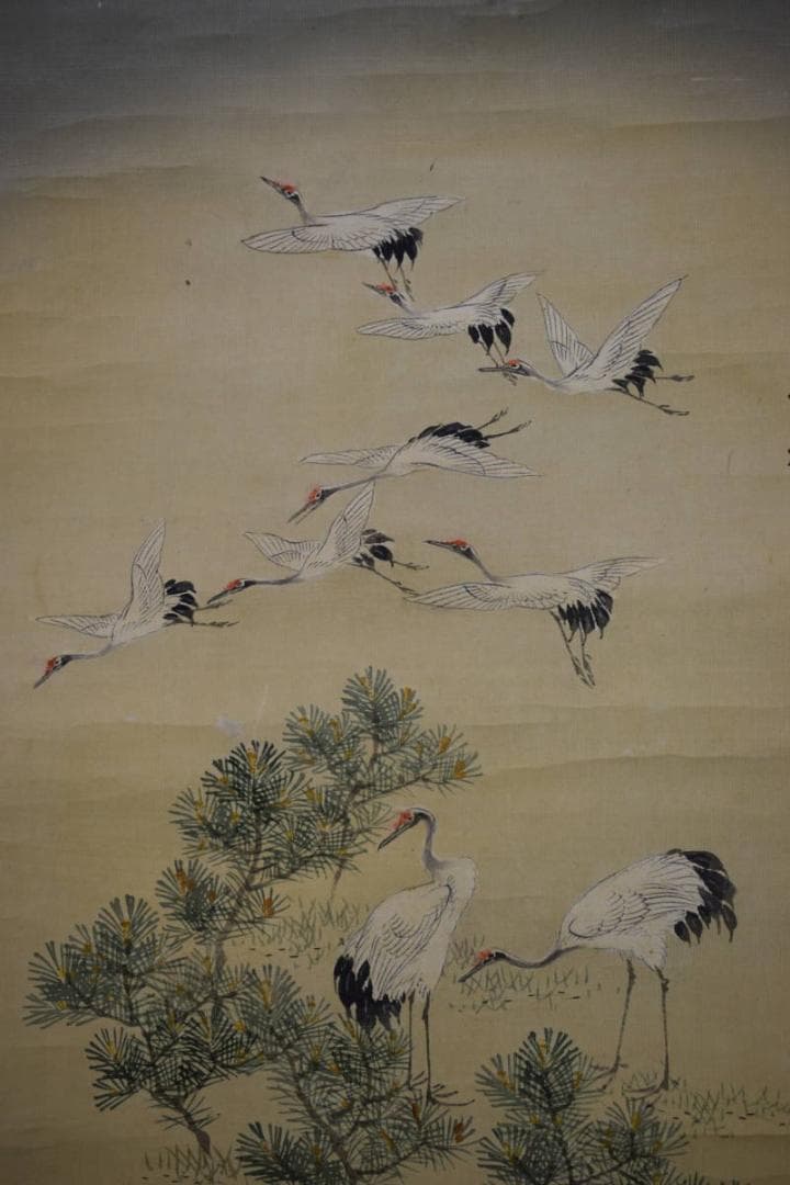 模写/田能村竹田/舞鶴図/工芸/布袋屋掛軸HE-811