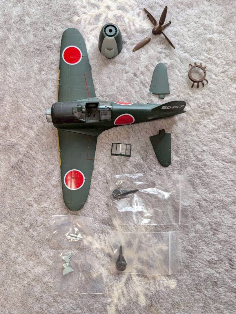マルシン　金属製モデル　局地戦闘機　雷電　1/48　スタンド付