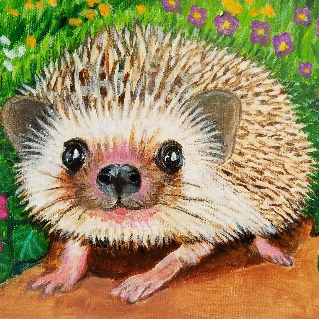 油絵　専用　遠足に来た　かわいいマロンちゃん