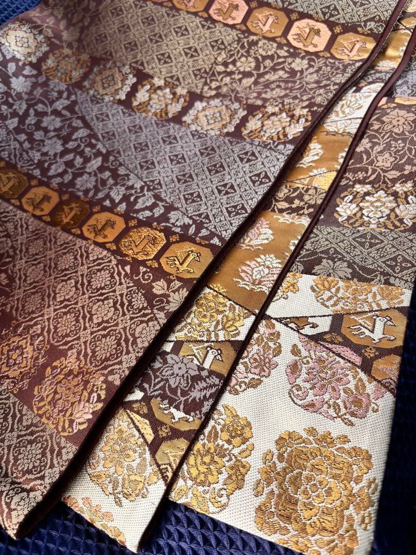 悠久の美　箔屋清兵衛　袋帯 美品 逸品 落款 箔 灰紫 お太鼓柄 正絹