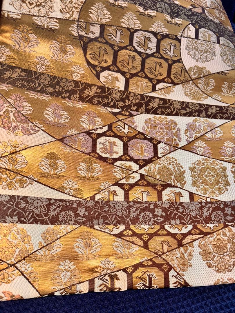 悠久の美　箔屋清兵衛　袋帯 美品 逸品 落款 箔 灰紫 お太鼓柄 正絹