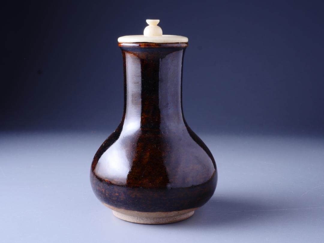 淡海ぜぜ 陽炎園 膳所焼 茶入 龍村織物 七曜太子 仕覆 共箱