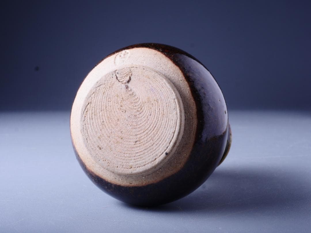 淡海ぜぜ 陽炎園 膳所焼 茶入 龍村織物 七曜太子 仕覆 共箱