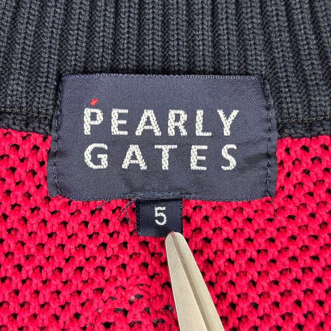 極美品 パーリーゲイツ ドライバーズニット ロゴ Wジップ ゴルフ メンズ 5