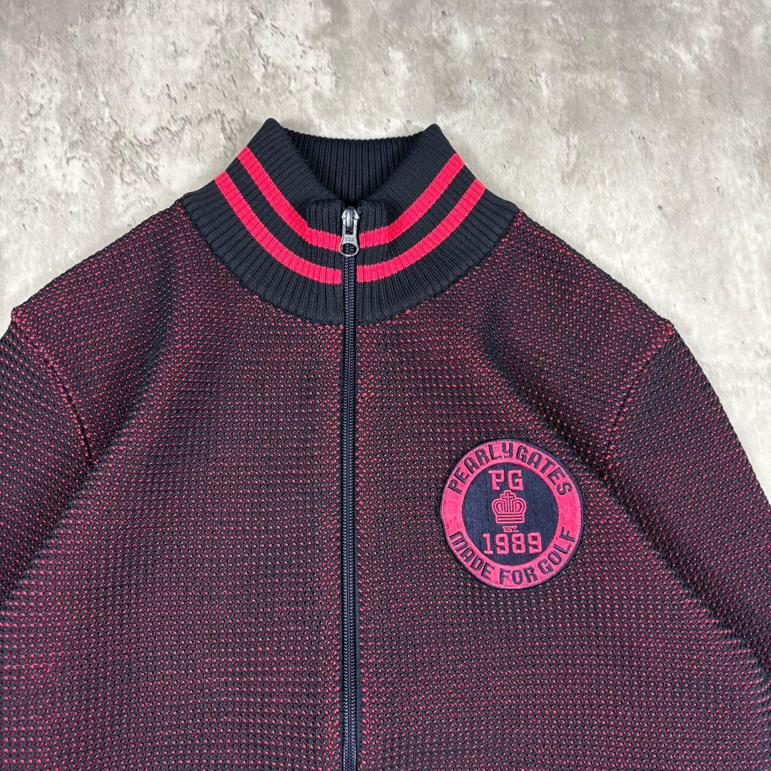 極美品 パーリーゲイツ ドライバーズニット ロゴ Wジップ ゴルフ メンズ 5