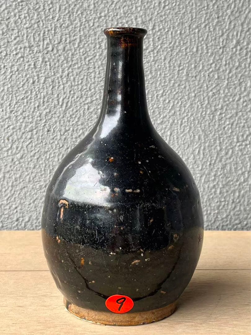 古い壺 骨董品 古美術 時代物 希少品 黑釉薬 中国？李朝？日本？