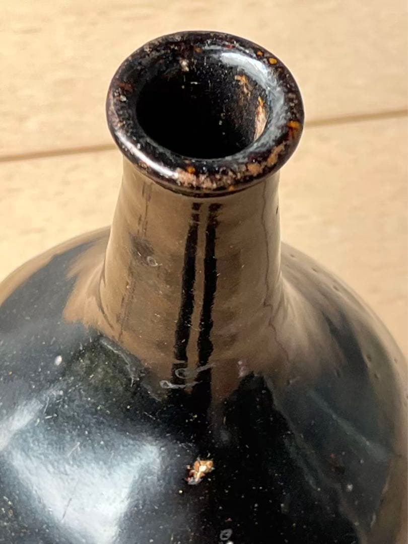 古い壺 骨董品 古美術 時代物 希少品 黑釉薬 中国？李朝？日本？