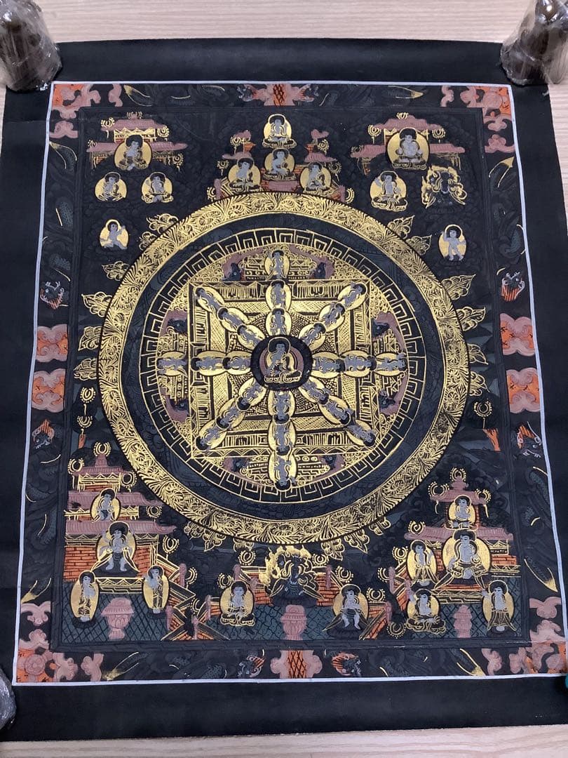 《 チベット密教　新品　1点物 》 手描き　曼荼羅　仏陀　釈迦　仏画　仏教　d1