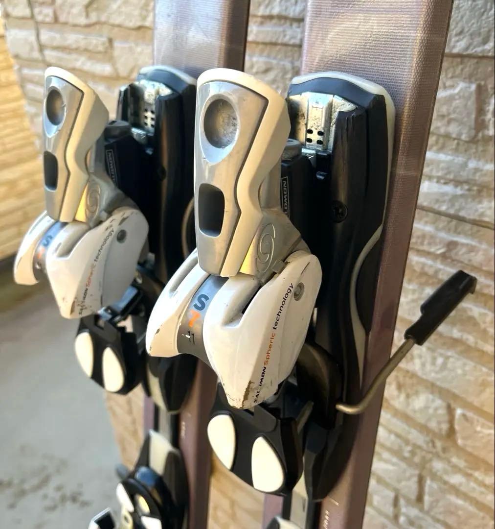 SALOMON ビンディング付きスキー板 160 LEKIポール 105 女性用