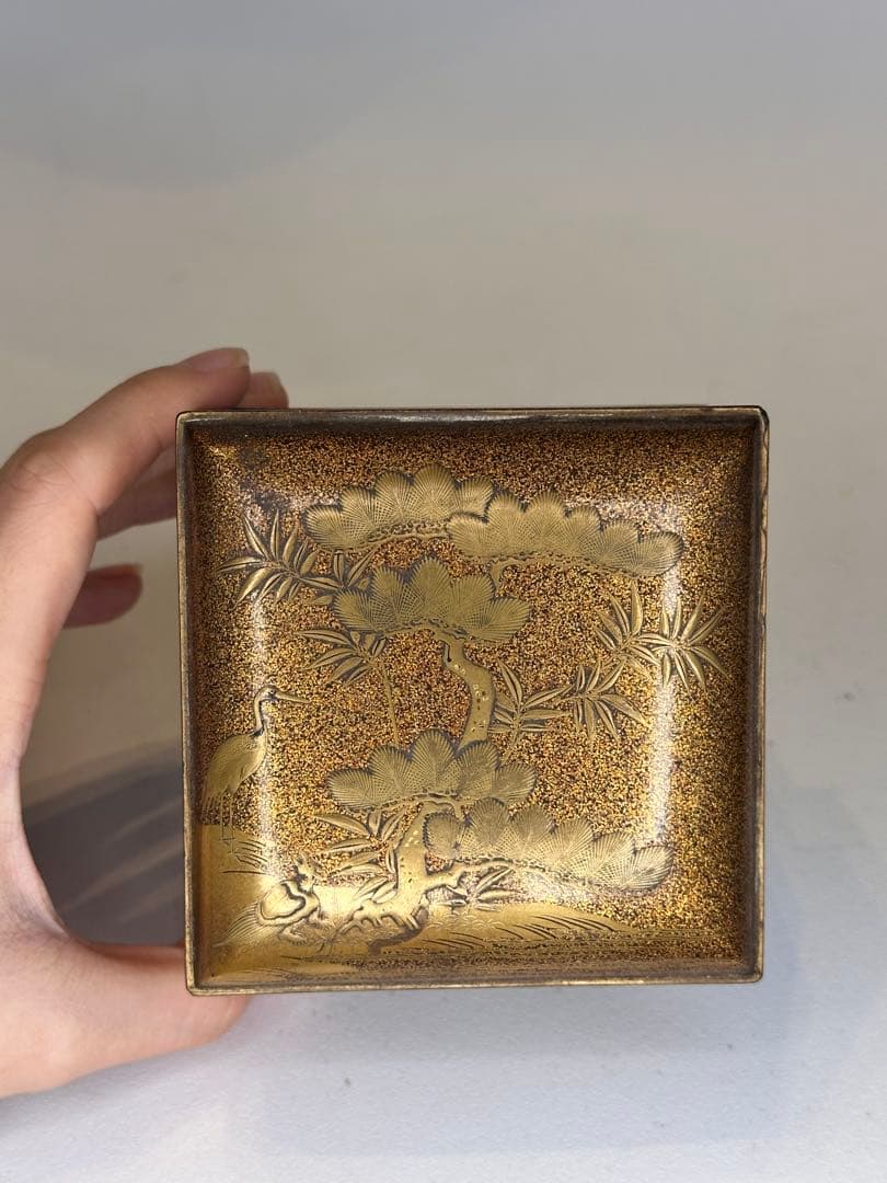 金蒔絵 方箱 時代物 傷有り 漆芸 骨董品