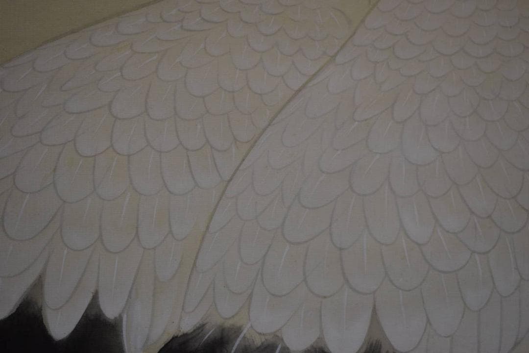 真作/光峰/松下双鶴図/桐共箱付/布袋屋掛軸HF-622