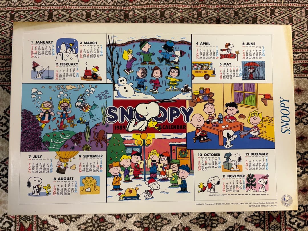 【中古品】スヌーピーカレンダージグソーパズル　1989年版 1000ピース
