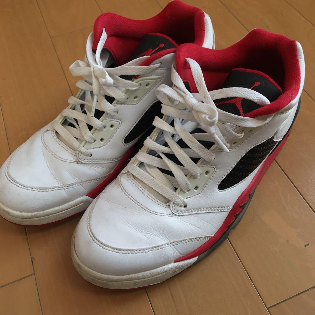 Jordan 5バスケットボールシューズ 白/赤/黒 29せンチ
