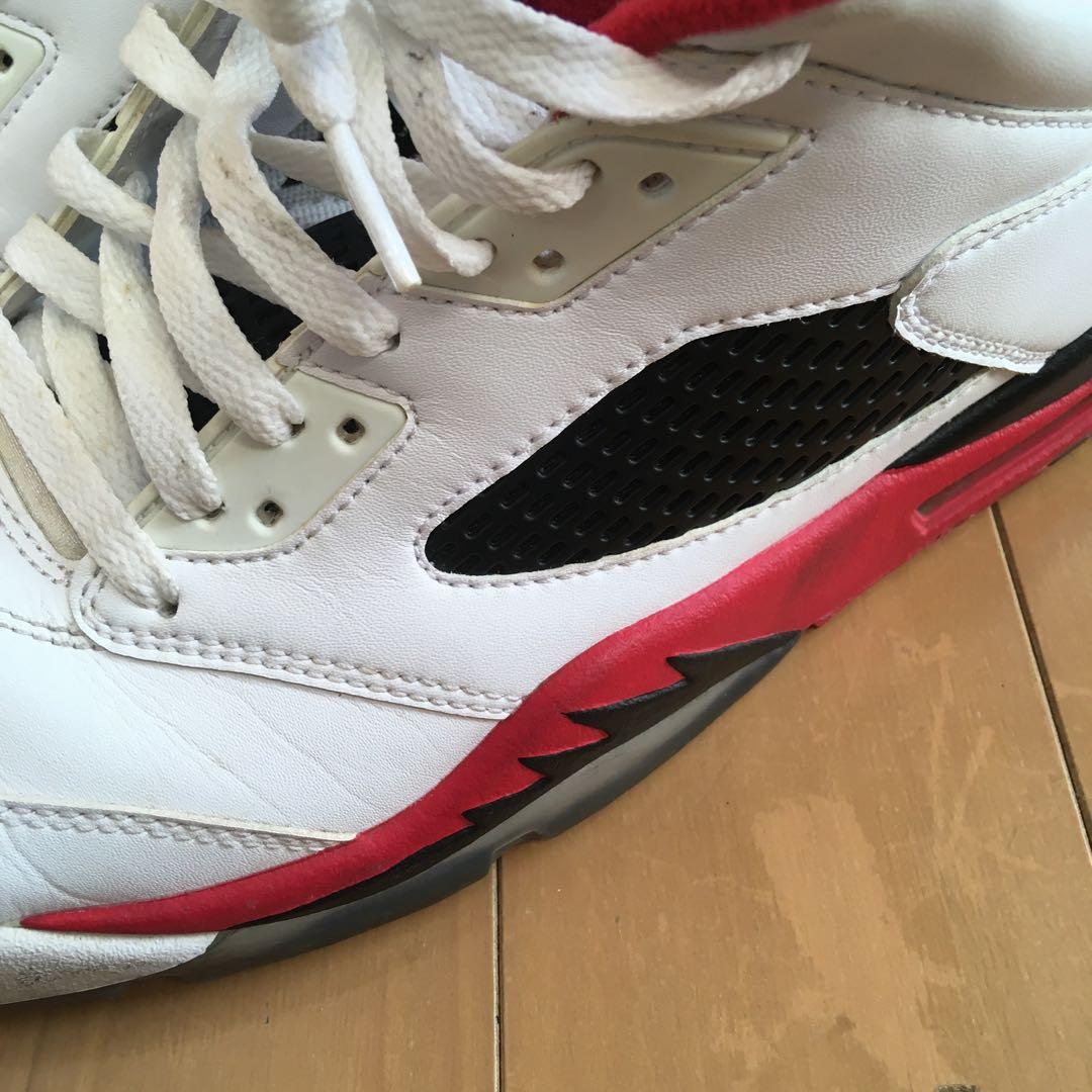 Jordan 5バスケットボールシューズ 白/赤/黒 29せンチ
