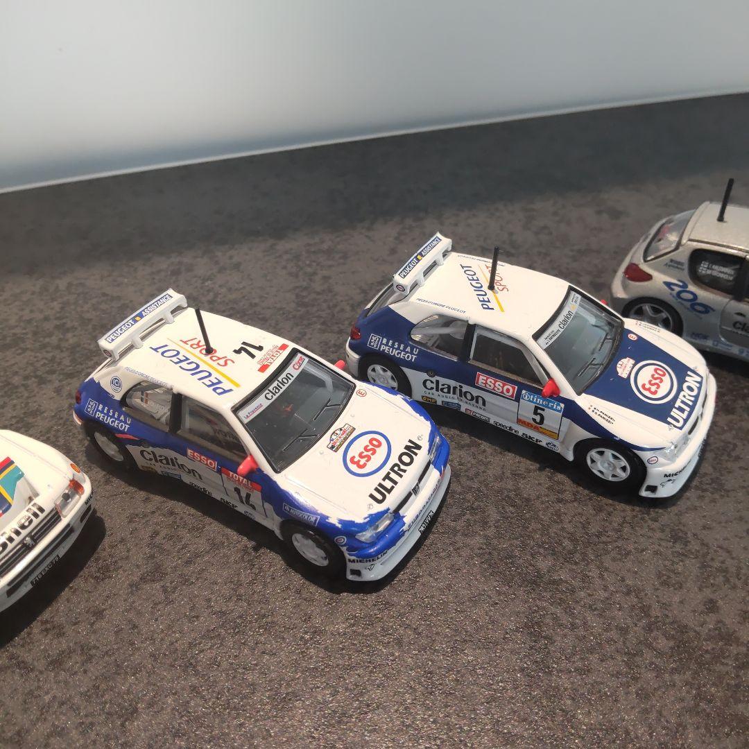 プジョー　ラリーカーコレクション　1/64　ミニカー5台セット