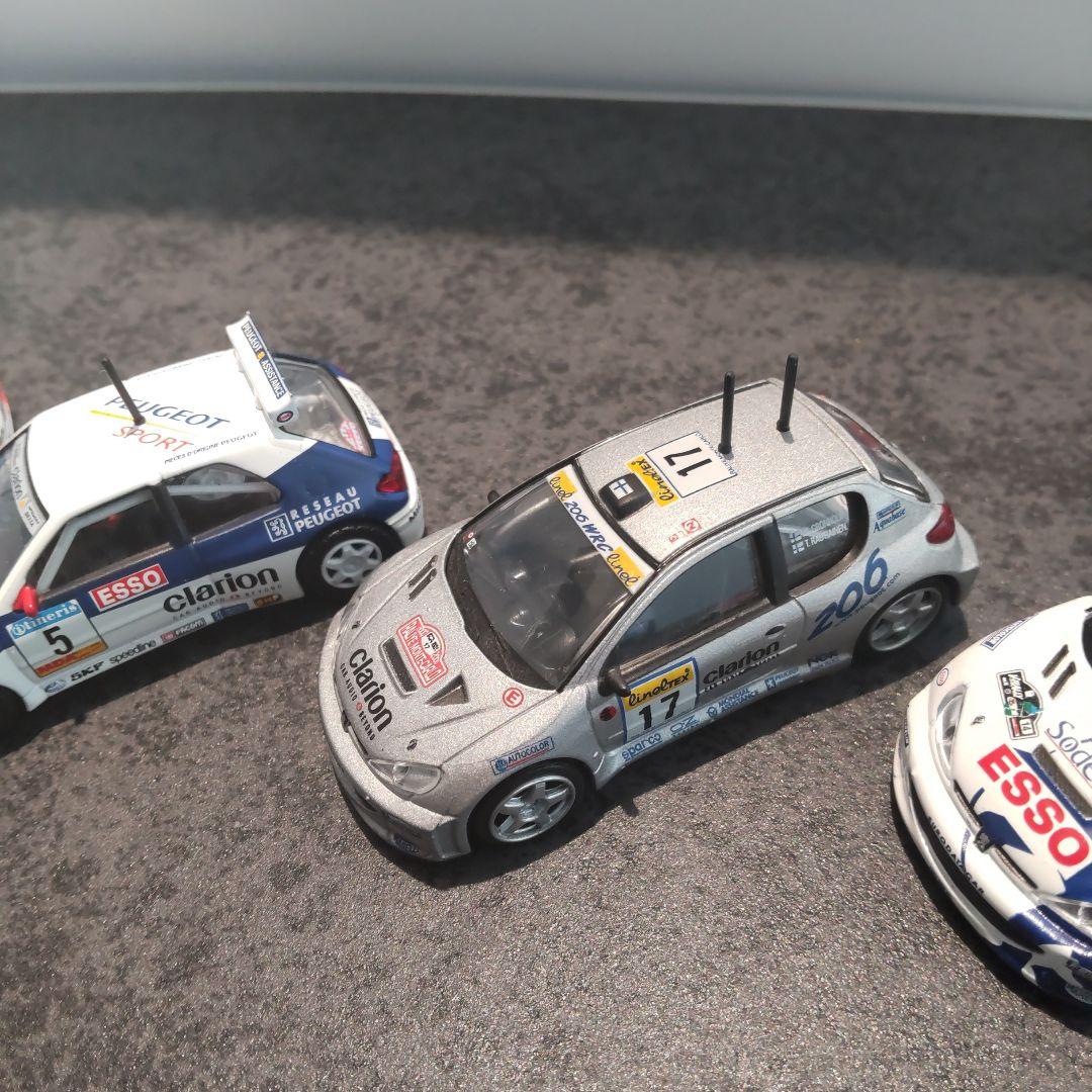 プジョー　ラリーカーコレクション　1/64　ミニカー5台セット