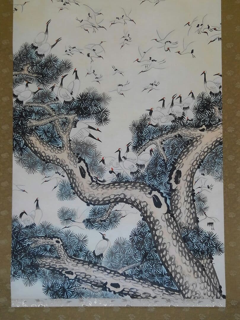 ♥中国　掛軸　百鶴図　掛け軸