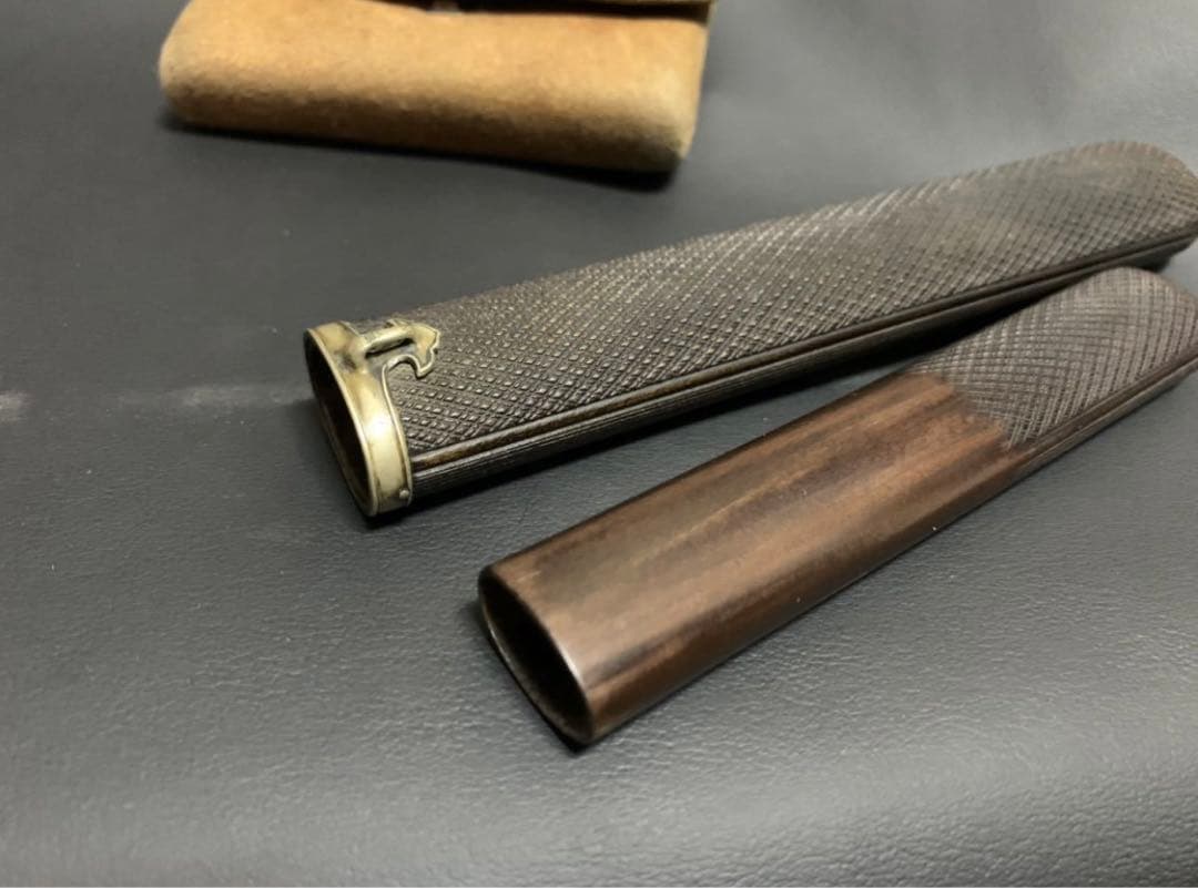 【提物・根付・印籠】煙草入れ＆キセル入れ かます 巾着袋 骨董 喫煙具 煙管