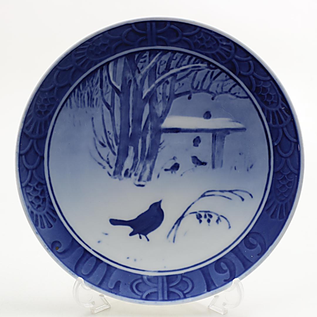 1919年「雪に覆われた庭の小鳥たち」 イヤープレート ロイヤルコペンハーゲン