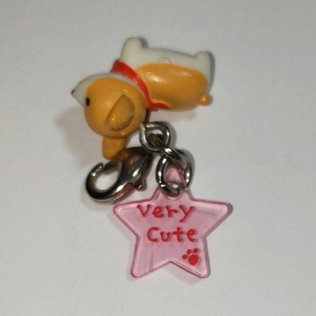 【当時物】わんわんわんこ　ファスナーホルダー　コーギー　チャーム　平成レトロレア