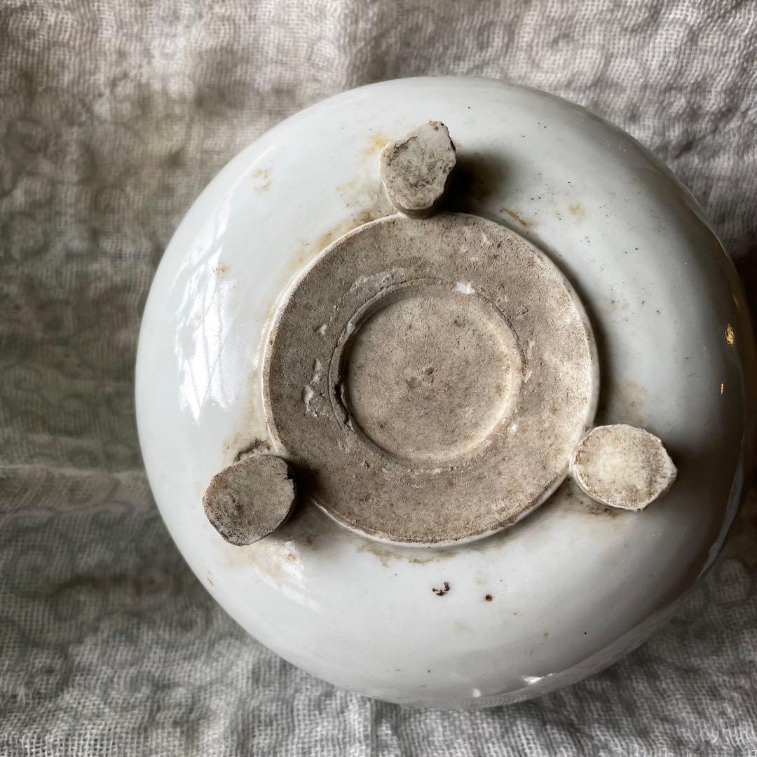 香炉　白磁　古陶磁器　骨董　アンティーク　China 三つ足　花　古玩　古美術