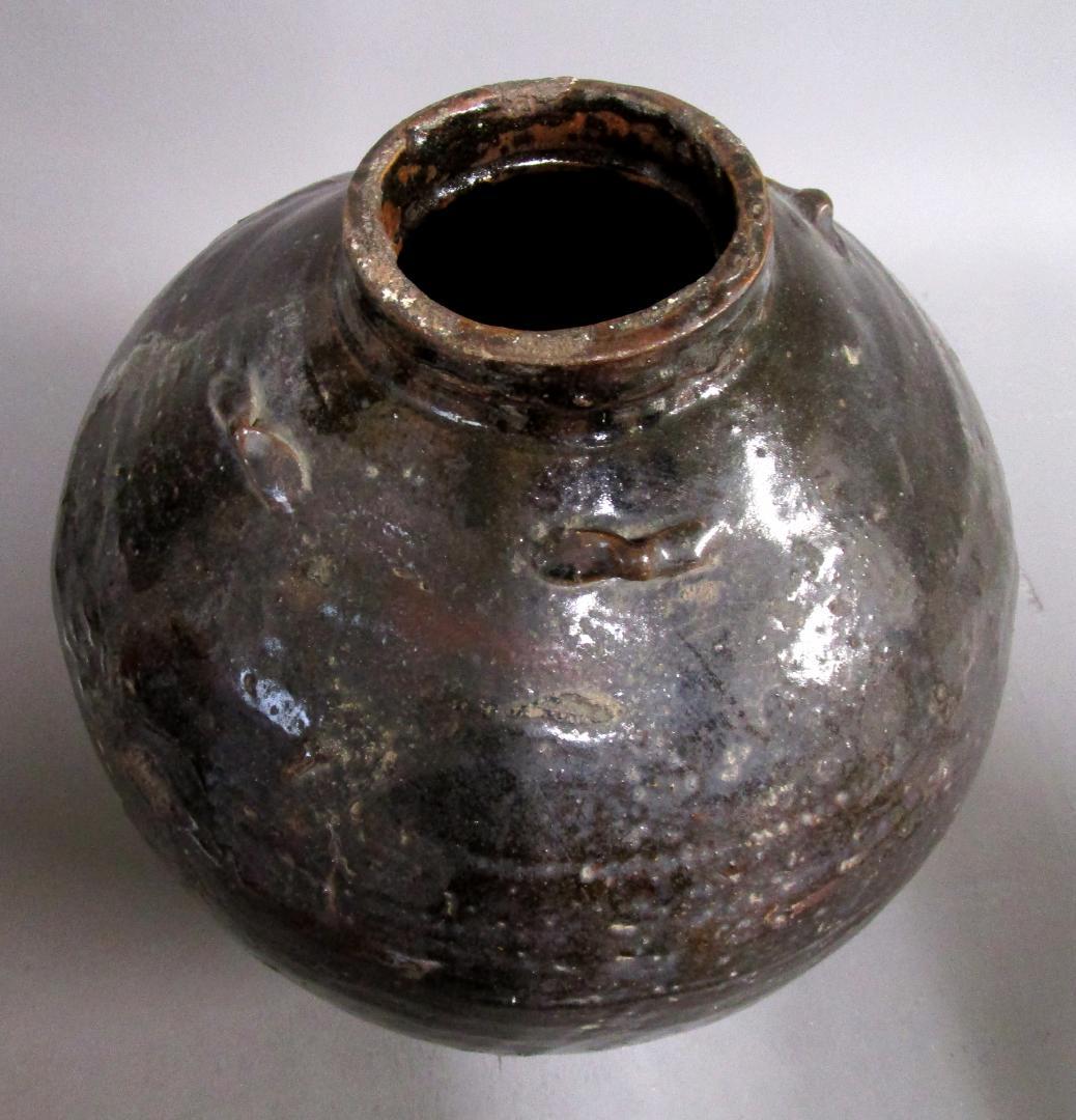 ビンテージ［褐釉四耳壷(かつゆうしじこ)］茶壷