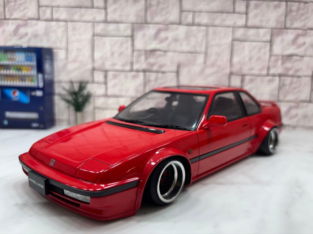 レア1/18ミニカー ホンダ プレリュード ワタナベ深リムスーパーワイドカスタム