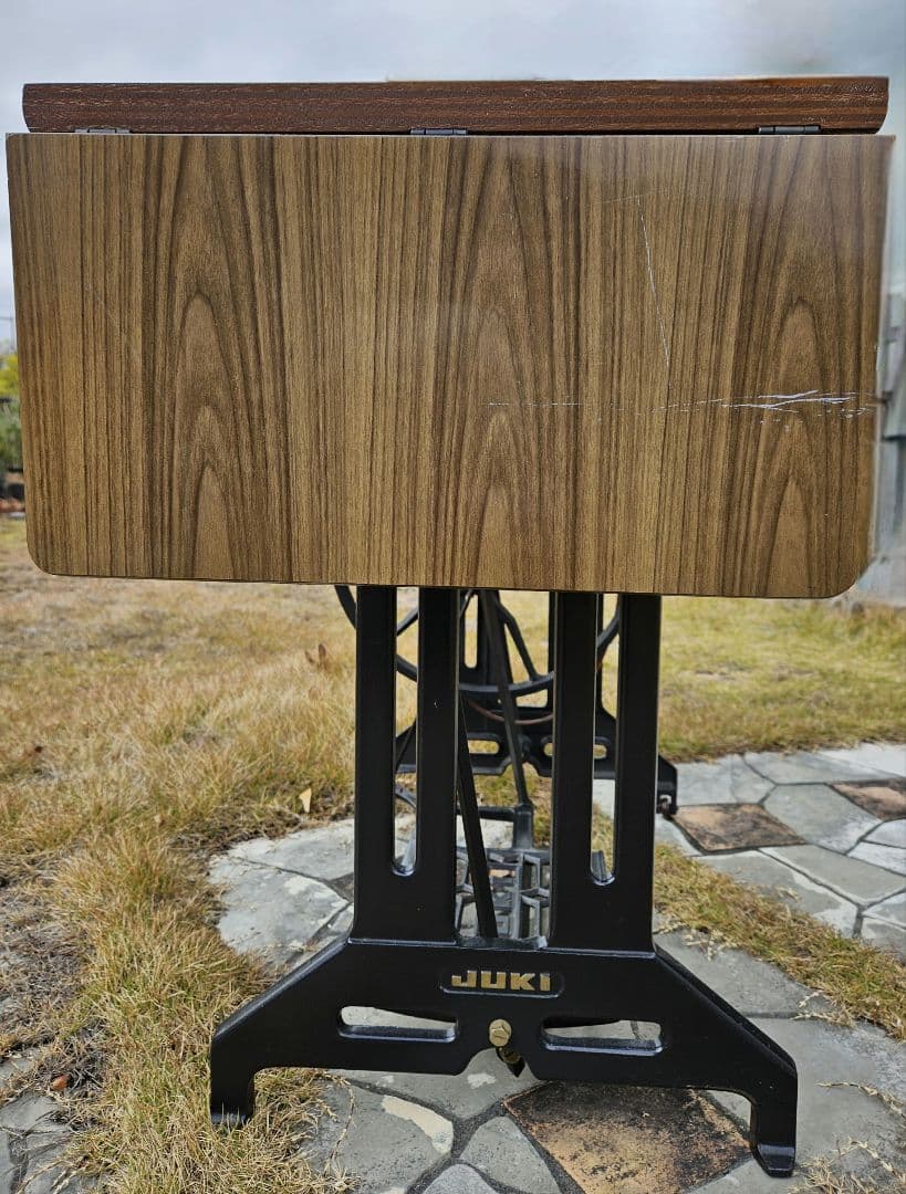 JUKI 足踏みミシン台 アンティーク 木製板付き 送料別
