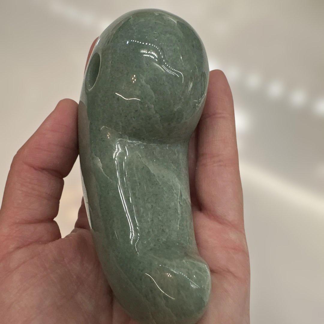 天然石 グリーンアベンチュリン 勾玉 大型 277g