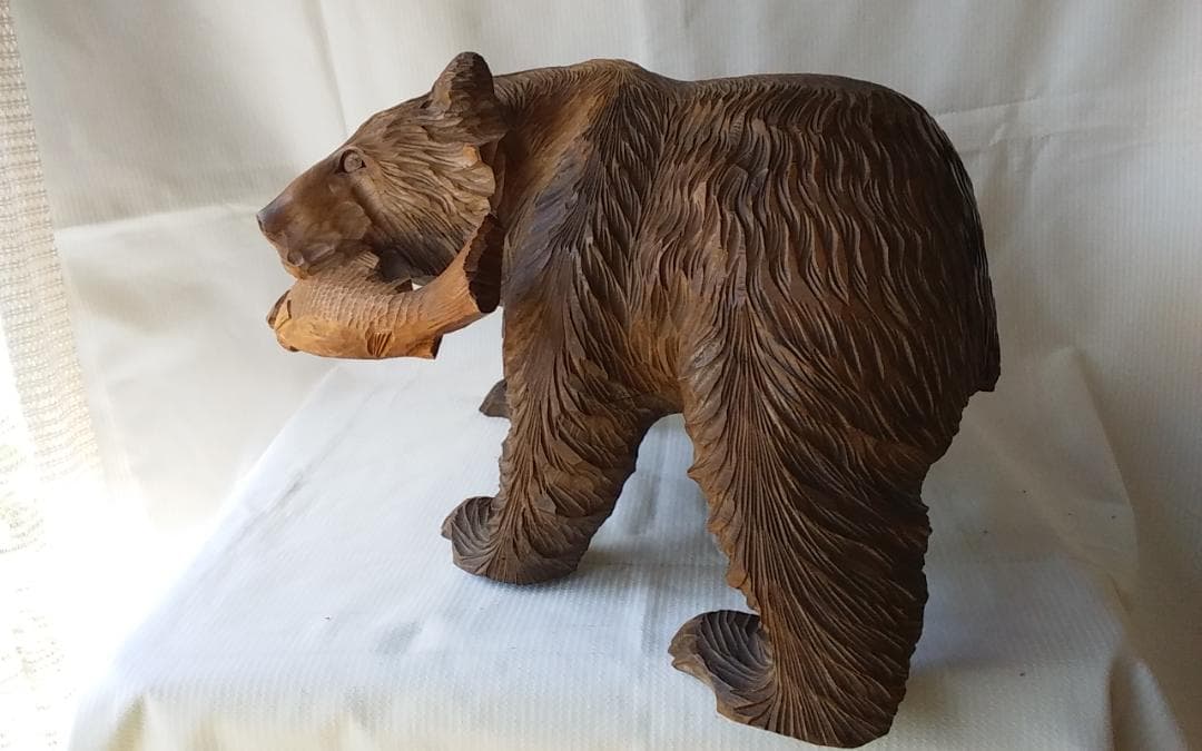 アイヌの木彫りの熊 大中小５体 大４０×２５×２５