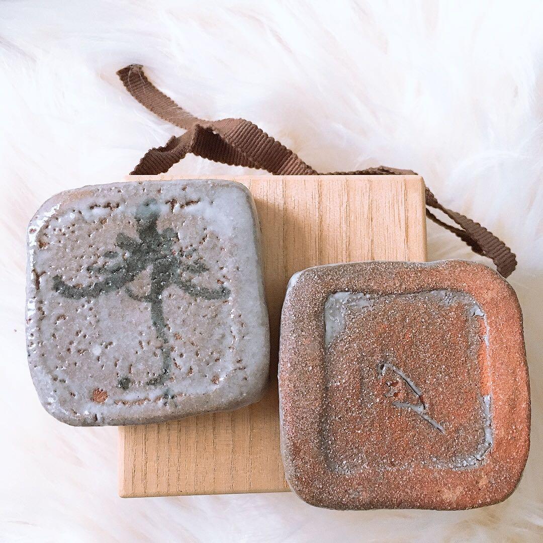 茶道具　香合　井上東也 唐津焼　鏡山窯