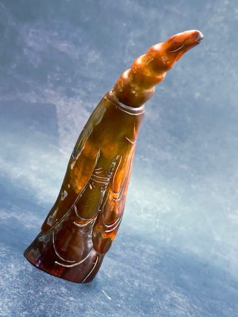 【⭐️稀少❣️美品⭐️】水牛彫刻　角製寿老人像　角製壽老翁人物　中國美術　東洋彫刻