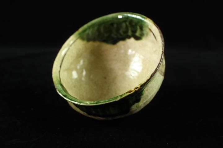 茶道具　「於里辺」　北大路魯山人　織部　茶碗　共箱　煎茶道具