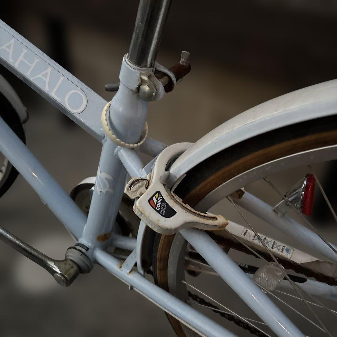 MAHALO シティバイク ライトブルー 前カゴ付き　24インチ