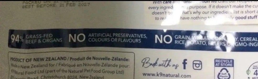 K9ナチュラル ラムキングサーモンフィースト　500g&ビーフフィースト500g